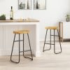 29.52" Stylish and Minimalist Bar Stools Set of 2, Counter Height Bar Stools, for Kitchen Island, Coffee Shop, Bar, Home Balcony, Wood Color