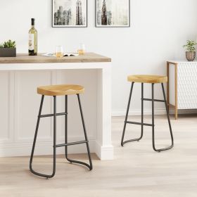 29.52" Stylish and Minimalist Bar Stools Set of 2, Counter Height Bar Stools, for Kitchen Island, Coffee Shop, Bar, Home Balcony, Wood Color