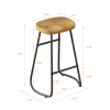 29.52" Stylish and Minimalist Bar Stools Set of 2, Counter Height Bar Stools, for Kitchen Island, Coffee Shop, Bar, Home Balcony, Wood Color