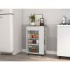 Prospect 5-Shelf 1-Drawer Kitchen Cart White and Light Oak