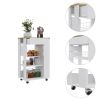 Prospect 5-Shelf 1-Drawer Kitchen Cart White and Light Oak