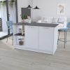 Kitchen Island Padua, Kitchen, White / Onyx