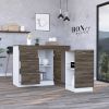 Kitchen Island Metask, Kitchen, White / Dark Walnut