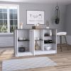 Kitchen Island Teramo, Kitchen, White / Dark Brown