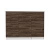 Kitchen Island Metask, Kitchen, White / Dark Walnut