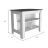 Rockaway 3-Shelf Kitchen Island White and Onix