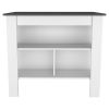 Rockaway 3-Shelf Kitchen Island White and Onix