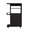 DEPOT E-SHOP Opal Kitchen Cart, Single Door Cabinet, Four Casters, Black