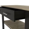 Rockaway 2-Drawer 2-Shelf Kitchen Island Black Wengue and Light Oak