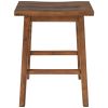 TOPMAX Farmhouse Rustic 2-piece Counter Height Wood Kitchen Dining Stools for Small Places, Walnut