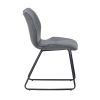 Set of 2, Leather Dining Chair with High-Density Sponge, PU Chair Kitchen Stools for Dining room,homes, kitchens,Gray