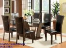 Style Comfort Contemporary 2pcs Side Chairs Dark Cherry Brown Leatherette Cushion Seat Kitchen Dining Room Furniture