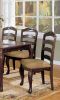 Transitional Contemporary Dark Walnut Finish Set of 2pc Dining Chairs Solid wood Kitchen Dining Room Furniture Ladder back Side Chairs