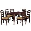 Transitional Contemporary Dark Walnut Finish Set of 2pc Dining Chairs Solid wood Kitchen Dining Room Furniture Ladder back Side Chairs