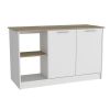 Kitchen Island Padua, Kitchen, White / Light Oak