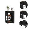 Prospect 5-Shelf 1-Drawer Kitchen Cart Black Wengue and Light Oak