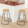 29.52" Stylish and Minimalist Bar Stools Set of 2, Counter Height Bar Stools, for Kitchen Island, Coffee Shop, Bar, Home Balcony, Wood Color