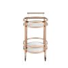 ACME Lakelyn Serving Cart, Rose Gold & Clear Glass 98192