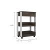 Dering 1-Drawer 2-Shelf Kitchen Cart with Caster White and Dark Walnut