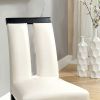 Set of 2 Chairs Black And White Leatherette Beautiful Padded Side Chairs Slit Back Design Kitchen Dining Room Furniture