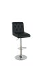 Adjustable Bar stool Gas lift Chair Black Faux Leather Tufted Chrome Base Modern Set of 2 Chairs Dining Kitchen