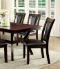 Contemporary Set of 2 Side Chairs Dark Cherry And Espresso Solid wood Chair Padded Leatherette Upholstered Seat Kitchen Dining Room Furniture