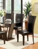 Style Comfort Contemporary 2pcs Side Chairs Dark Cherry Brown Leatherette Cushion Seat Kitchen Dining Room Furniture