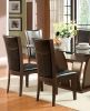 Style Comfort Contemporary 2pcs Side Chairs Dark Cherry Brown Leatherette Cushion Seat Kitchen Dining Room Furniture