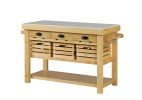 ACME Grovaam Kitchen Island, Marble & Natural Finish AC00188