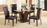 Style Comfort Contemporary 2pcs Side Chairs Dark Cherry Brown Leatherette Cushion Seat Kitchen Dining Room Furniture