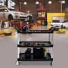 Three-layer thickened plastic mobile tool cart