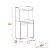 Kira Kitchen Kart; Double Door Cabinet; One Open Shelf; Two Interior Shelves -White