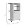 Clip Kitchen Cart; Single Door Cabinet; Four Casters -White