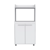 DEPOT E-SHOP Lucca Kitchen Cart, Two Door Cabinet, One Open Shelf, Two Interior Shelves, White