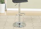 Bar Stool Counter Height Chairs Set of 2 Adjustable Height Kitchen Island Stools Black PVC / Faux Leather