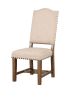 Rustic Classic 2pcs Dining Chairs Beige Fabric Upholstered Cushion Side Chairs Nailhead Trim Kitchen Dining Room Solid wood Light Oak