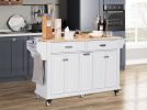 Cambridge Natural Wood Top Kitchen Island with Storage