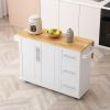 Kitchen Island Cart with 2 Door Cabinet and Three Drawers,43.31 Inch Width with Spice Rack,Towel Rack