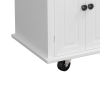 Kitchen Island Cart with Two Storage Cabinets and Two Locking Wheels,43.31 Inch Width,4 Door Cabinet and Two Drawers,Spice Rack, Towel Rack