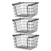 Oceanstar Stackable Metal Wire Storage Basket Set for Pantry, Countertop, Kitchen or Bathroom – Black, Set of 3