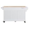 Cambridge Natural Wood Top Kitchen Island with Storage