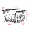 Oceanstar Stackable Metal Wire Storage Basket Set for Pantry, Countertop, Kitchen or Bathroom – Black, Set of 3