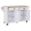 Cambridge Natural Wood Top Kitchen Island with Storage