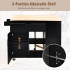 Drop-Leaf Kitchen Island with Rubber Wood Top