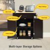 Rolling Kitchen Island with Spice Rack and Adjustable Shelf