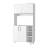 Surrey 2 Piece Kitchen Set, Kitchen Island + Pantry Cabinet , White /Walnut