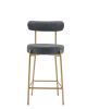 25" Modern Gold Bar Stools Set of 2 Counter Height Bar Stools for Kitchen Counter Upholstered Sherpa Counter Stools with Backs Kitchen Island Stool