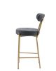 25" Modern Gold Bar Stools Set of 2 Counter Height Bar Stools for Kitchen Counter Upholstered Sherpa Counter Stools with Backs Kitchen Island Stool